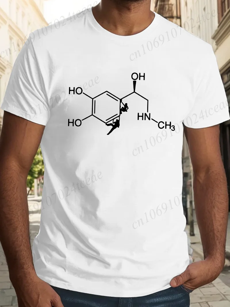 Mountaineering adrenaline formula printed T-shirt for men, a fashionable and casual 100% cotton summer short-sleeved T-shirt