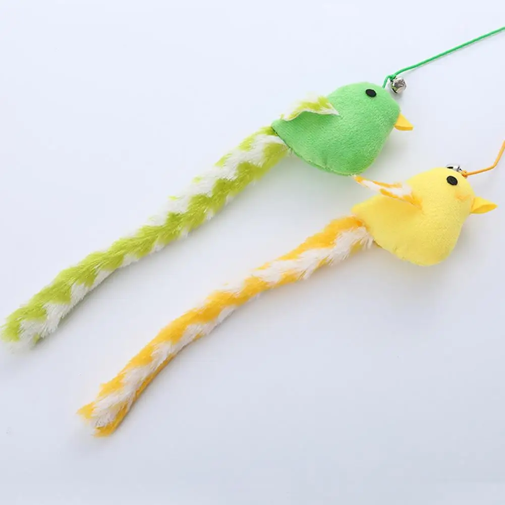 

Bite-resistant Cat Toys Long Tail Birdie Cat Teaser Soft Scratch-resistant Toy with Crisp Sounds Relieve Boredom Choose for Gums