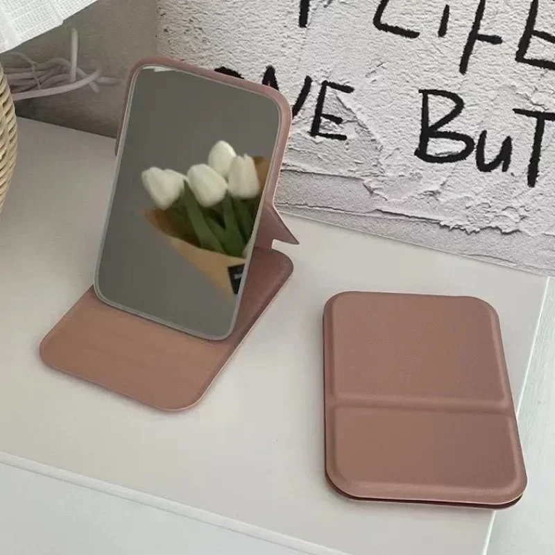 Ręczne lusterko stołowe z podstawką, składane lusterko do makijażu o wysokiej rozdzielczości, lekkie, łatwe do przenoszenia, lusterko kosmetyczne, narzędzia kosmetyczne.