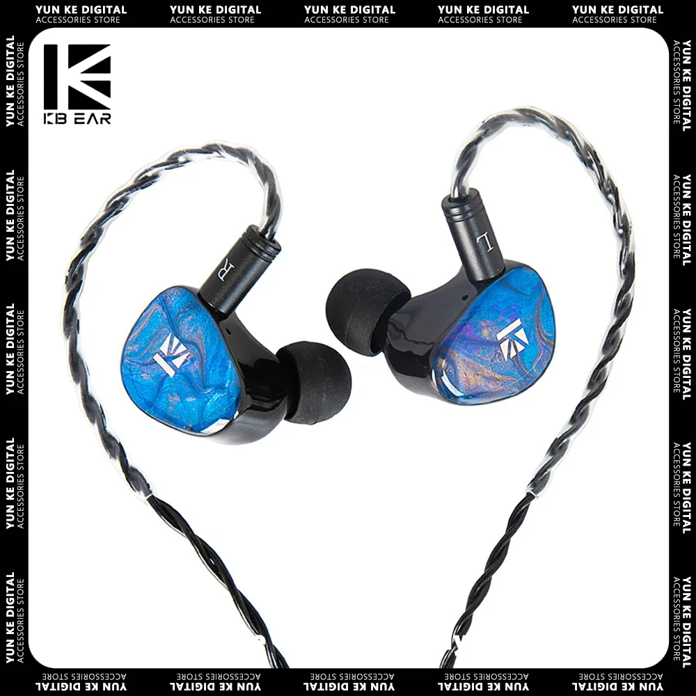 Kbear Kb02 In-Ear Bone Conduction Hybrid Earphones Hifi Bass Monitor Wired Headphones With Replaceable Iem Cable Gaming Custom