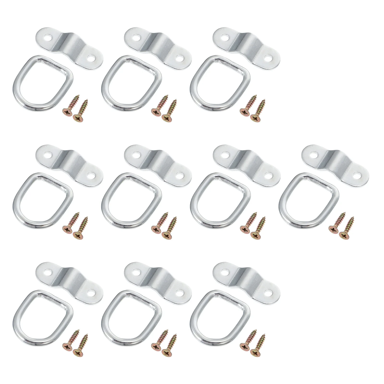 

10 Pcs Buckle Hook Pull Ring for Truck Triangle D-type Galvanized Iron Fixed Heavy Duty Trailer Tow