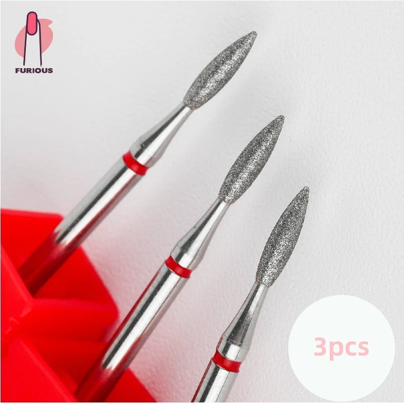 

3pcs Russian Style Flame Nail Grinding Head Durable with Less Dust for Edge Dead Skin Polishing Suitable for Home Use Or Salon