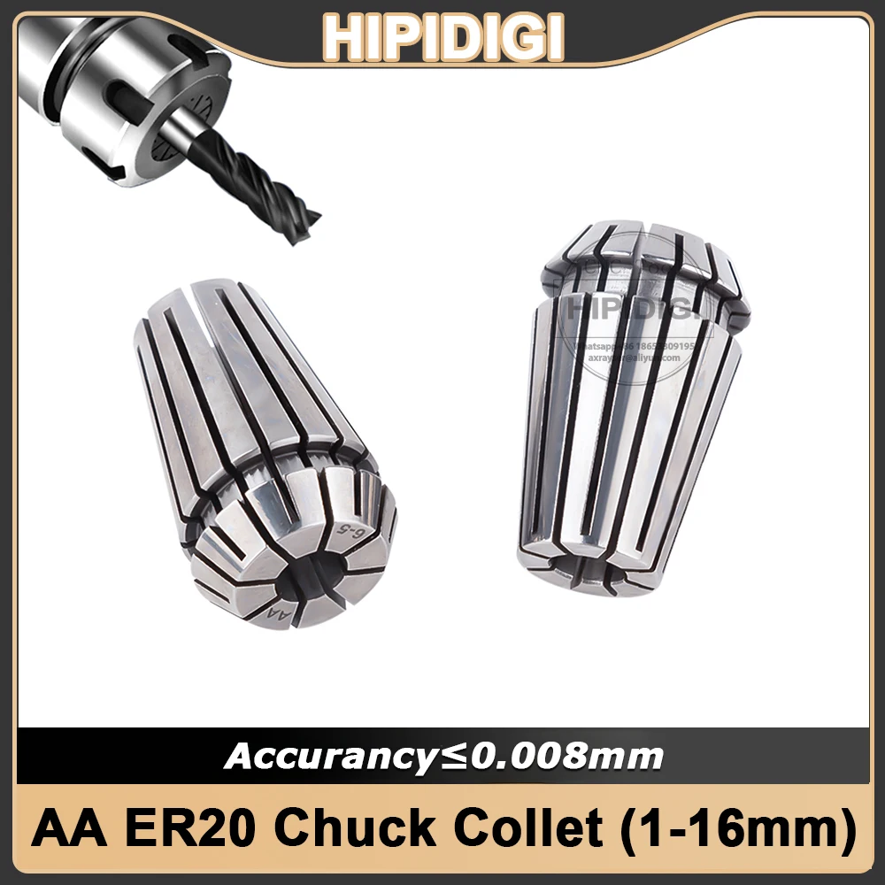 

ER Collet Chuck ER20 Collet AA er20 0.008 1mm-16mm High Precision er20 Collet Set Tool Holder Bracket Tool Milling Cutter