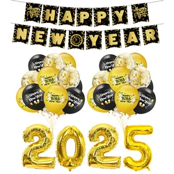 Big Golden 2025 Balloon New year party balloon decor new year banner Garland 2025 Happy new year eve Party Decoration supplies