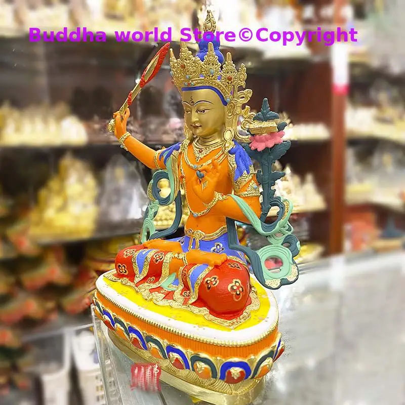 2025  grade colored draw Buddha statue bless family Safety Health luck Bodhisattva Manjusri Guan yin Buddha Painted Buddha