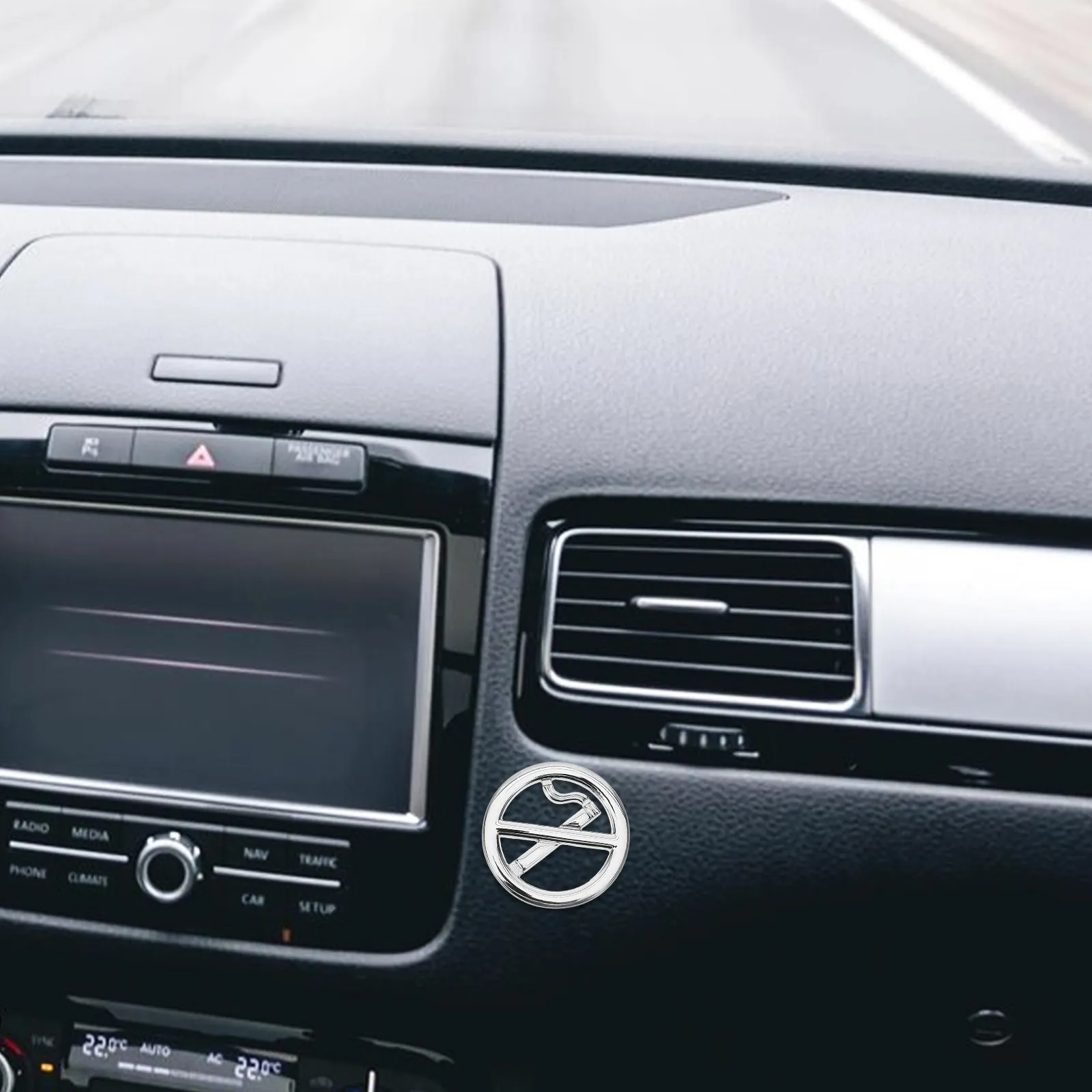 

Металлическая наклейка «Не курить», 3D-знак предупреждения для автомобилей и грузовиков, самоклеящаяся наклейка на приборную панель, прочный клей, долговечность