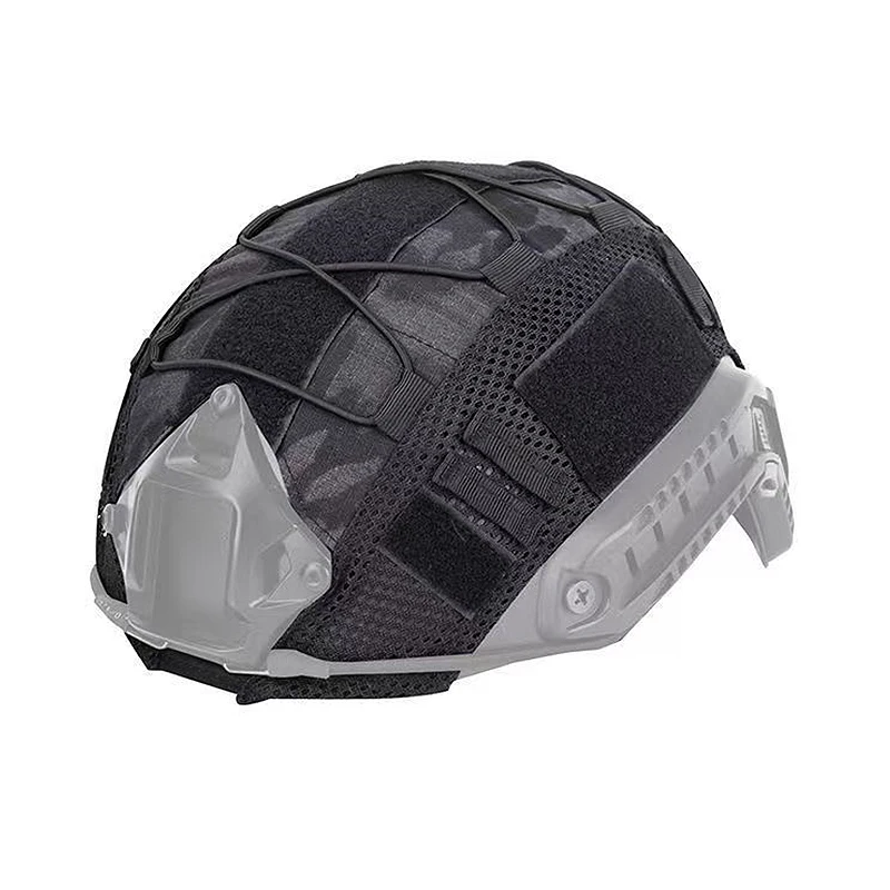 Taktische Helmabdeckung Camo FAST Airsoft High-Cut Helmstoff Jagd- und Schießhelm-Zubehör mit Elastikkordel