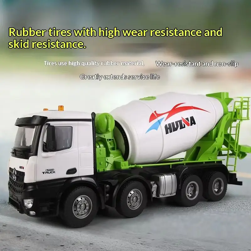 Huina 1537 12 Channel Remote-Controlled Electric Mixer Truck Simulation Engineering Vehicle Model Sound And Light Feedback Car