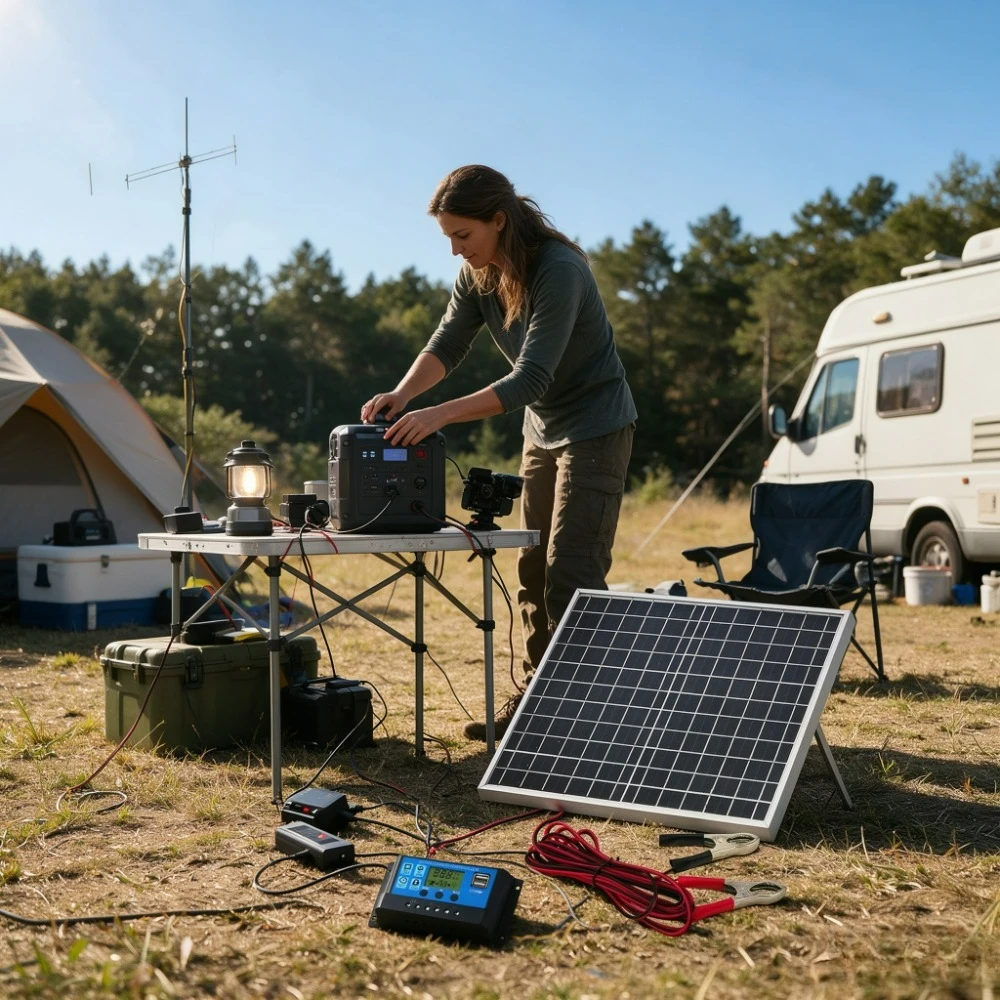 Portable Solar Panel Generation Kit 12W Monocrystalline Aluminum 12V Smart Charge Controller Off Grid Power Supply for RV Boat