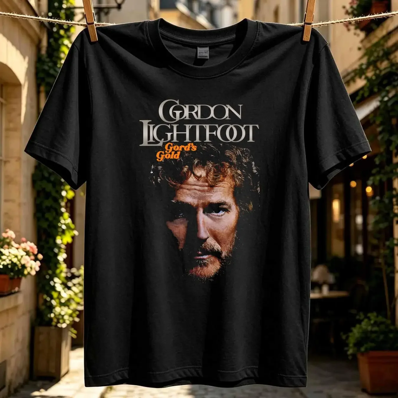 washed T Shirt Gordon Lightfoot Size S M L 234xl Cotton Black NL1501 vintage Washed Unisex streetwear designer clothes graphic