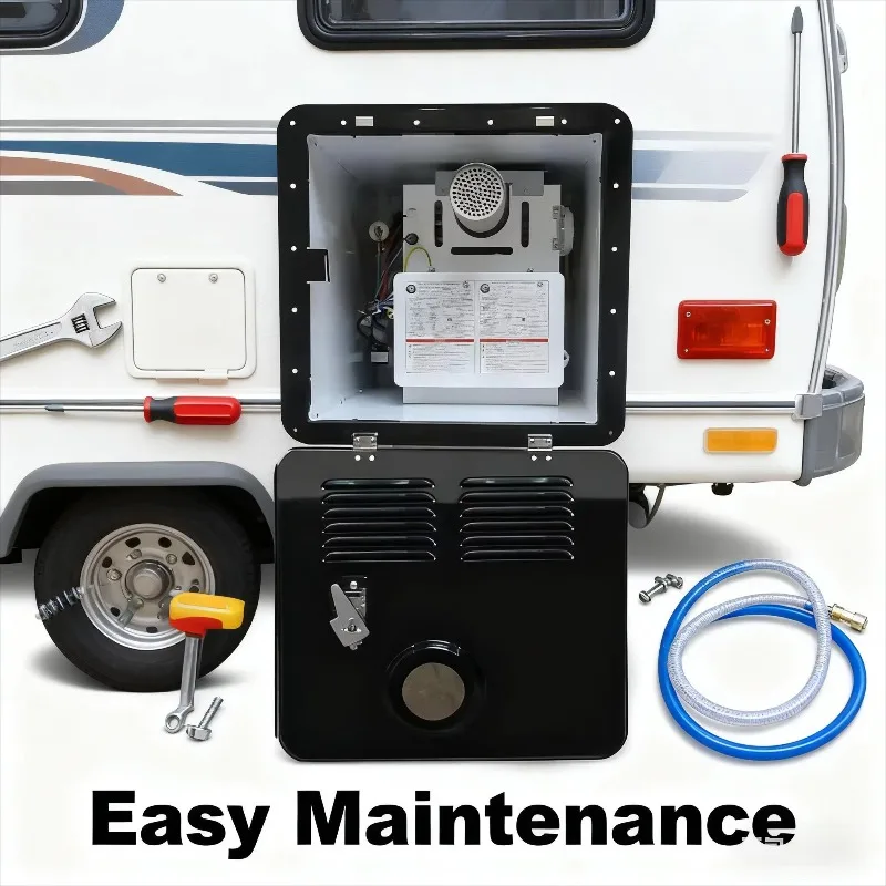 Compact 12L Gas Plastic RV Outdoor Water Heater System Fast Heating Energy Saving Tankless Stainless Steel Heat Exchanger LED