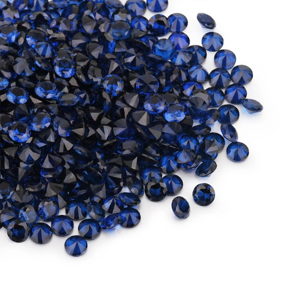 50-1000pcs Sapphire Color Diamond for Jewelry #114 Dark Blue Spinel Gems Round Diamond Cut