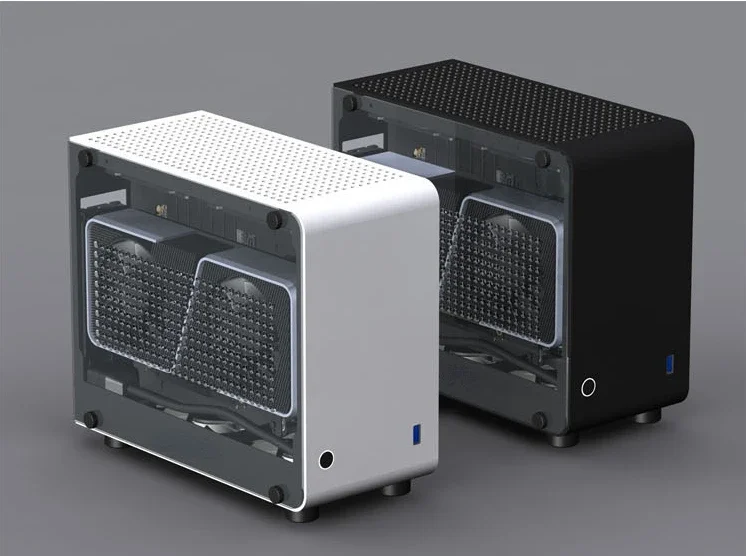 C2 A4 ITX Mini Case, Small 1U Power Supply, Side Ventilation Air-cooled Backpack, Portable Small Host K39