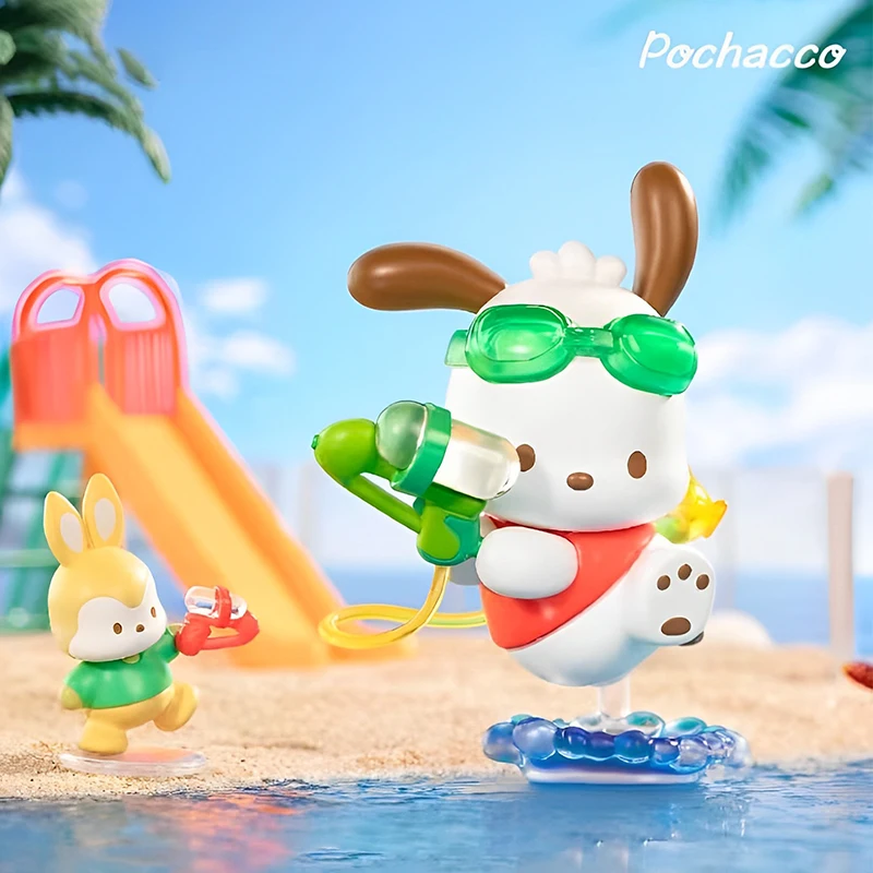 Sanurgente Pochacco-Boîte ennemi de la série Holiday Beach, jouet mignon, figurines d'anime, cadeaux d'anniversaire pour filles, 1 pièce, 8 pièces
