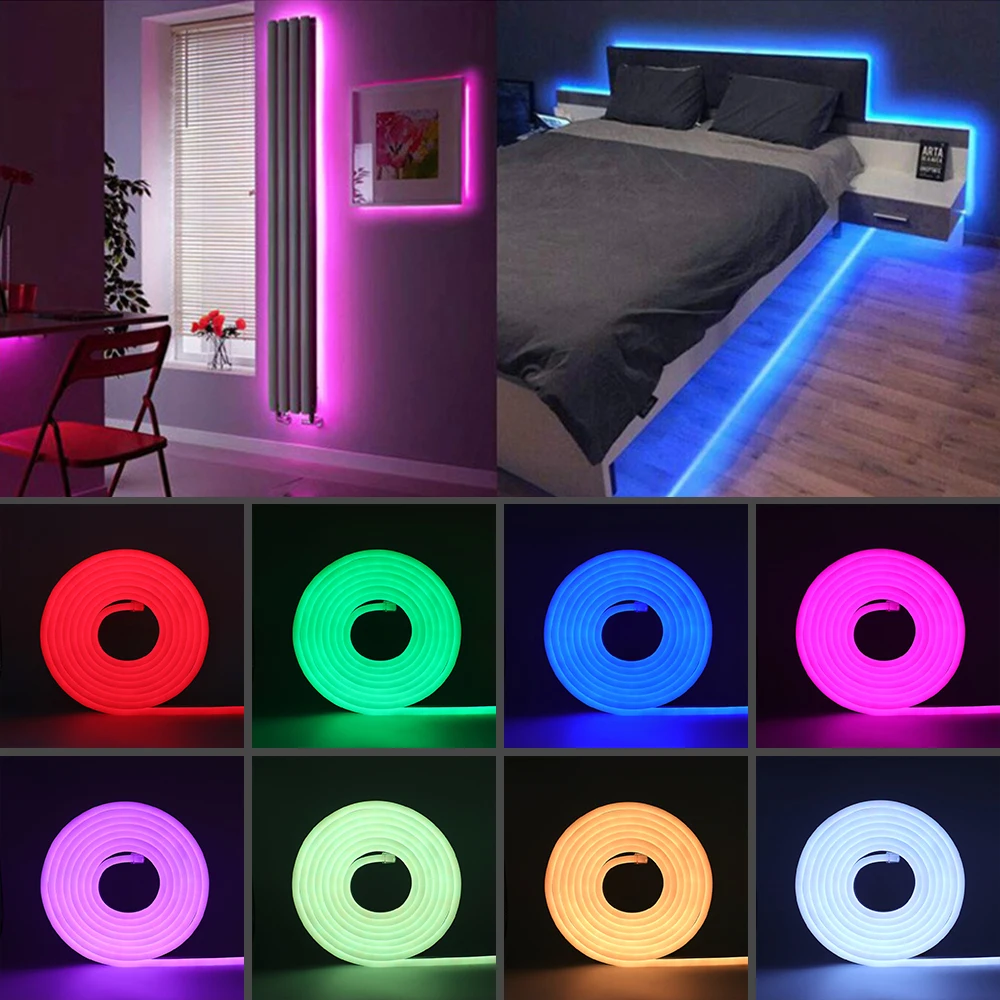 DC 12V neonowy znak świetlny wodoodporna 2835 120led/m elastyczna taśma Ribbion pasek świecący wystrój ogrodu domu czerwony/zielony/biały/niebieski