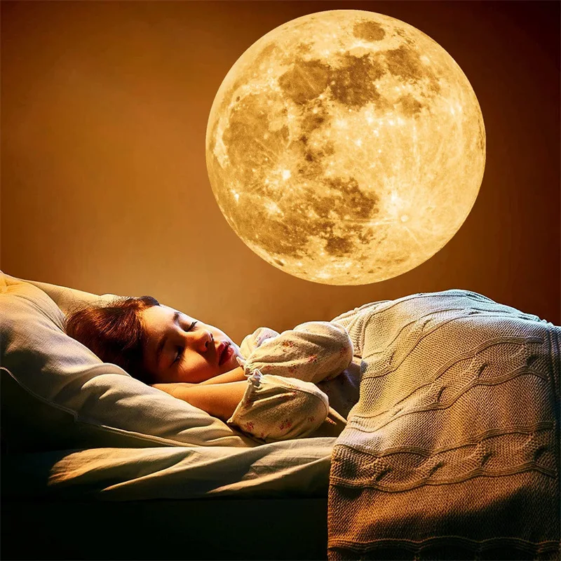 USB Moon Projection Lamp LED Night Light Earth Planet Projector Background Atmosphere Wall Decoration Lamp Children Bedroom Gift image 3