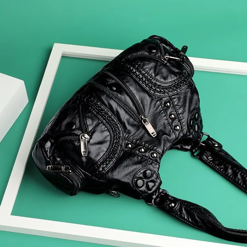 

Women's Crossbody Bag Soft Leather Casual oulder Bag Vintage Sle Winter New Faion Multi-ket Quali Feel Mom Bag