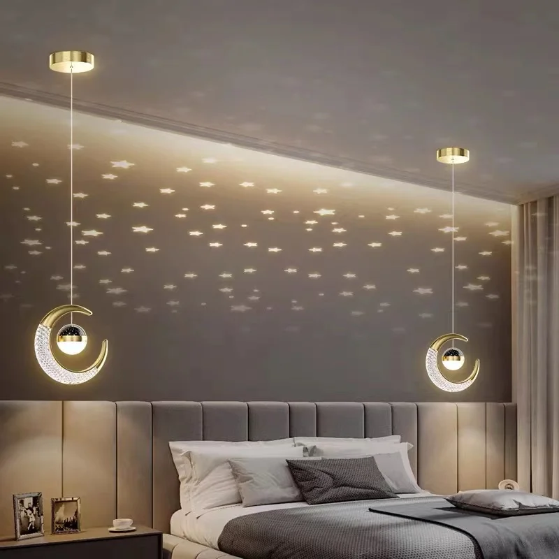 

Gypsophila bedroom bedside lamp Nordic modern light luxury designer net red starry sky top master bedroom small chandelier