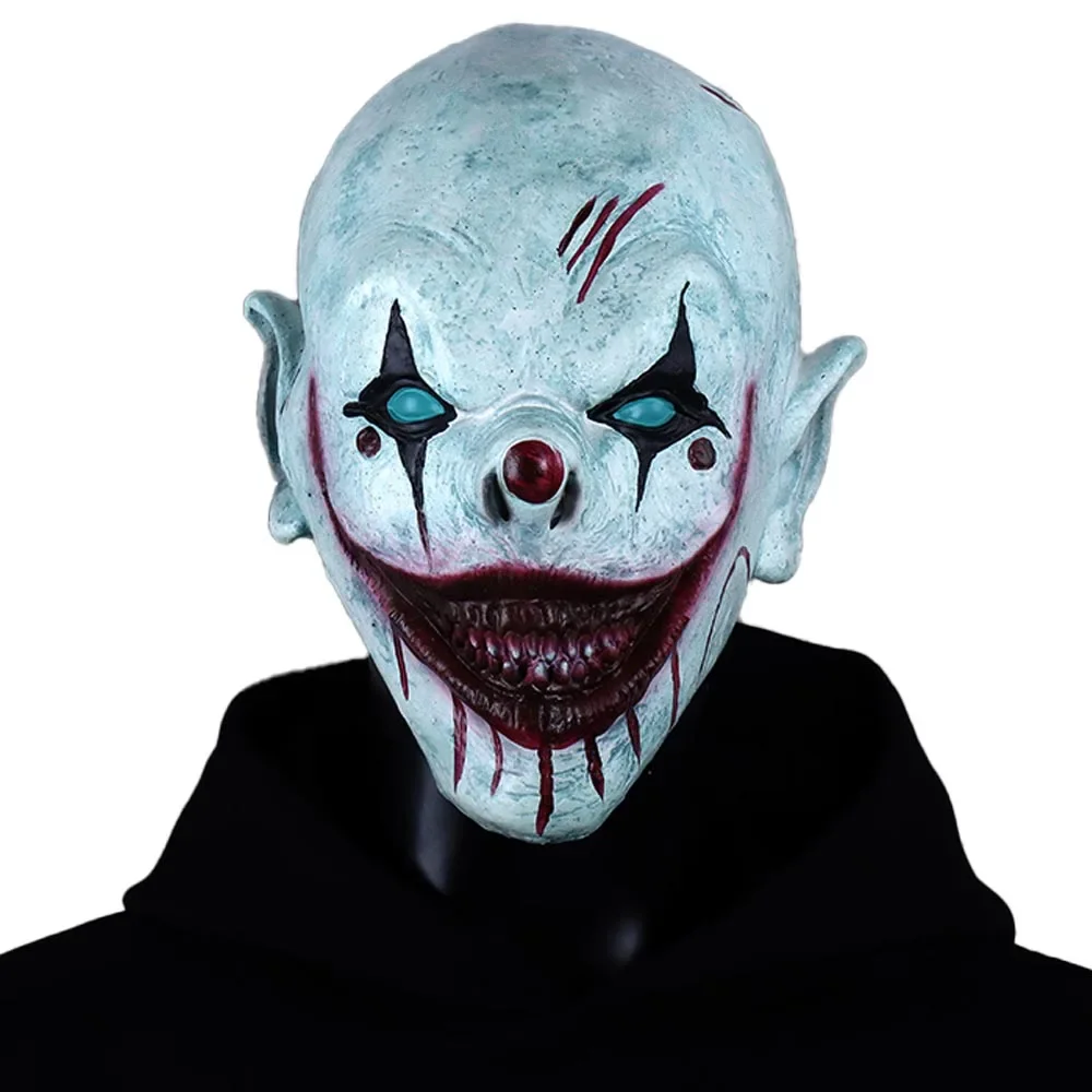 

Horror Bloody Demon Killer Joker Latex Helmet The Clown in The Box Mask Cosplay Halloween Carnival Dress Up Party Costume Props