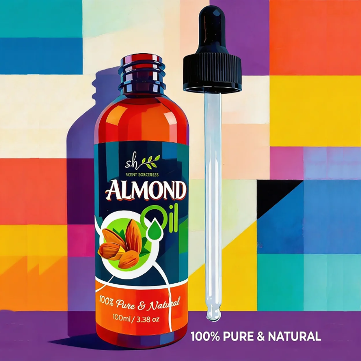 

SCENT SORCERESS 100ml Almond Oil Scalp Intense Repair Nourishing Brighten Skin for Relaxation Massage Spa Almond Essential Oils