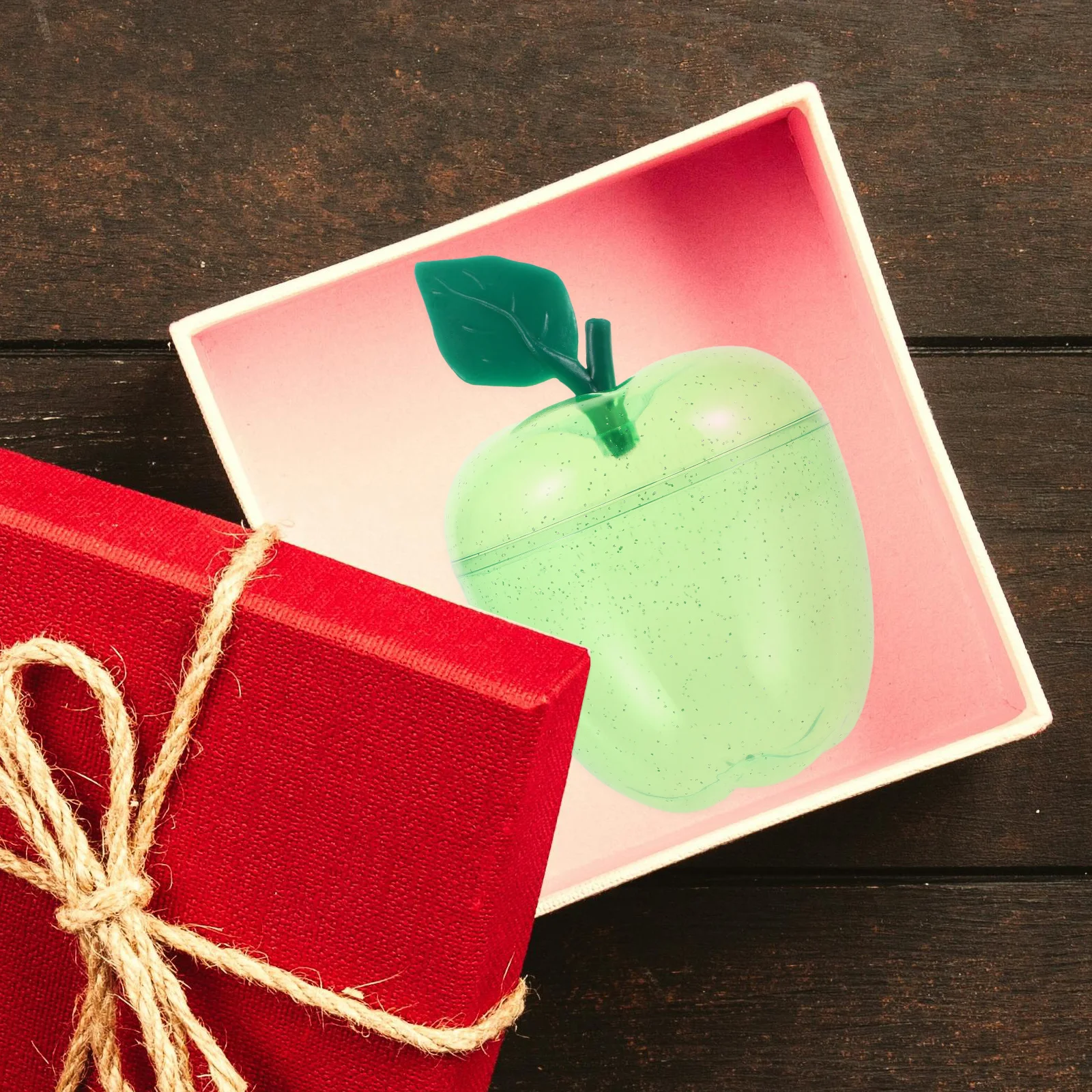 

3 Pcs Apple-shaped Gift Box Cookie Containers with Lids Jar Bottle Plastic Dessert Jars for Parties Candy Storage Light Green