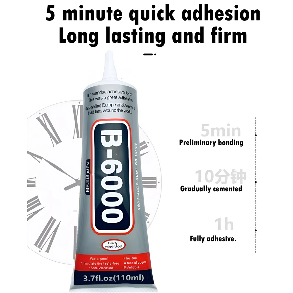 1PC 10/25/110ML B6000 Adhesive Glue for Phone Repair B-6000 Liquid Glue Multi-purpose Super Glue With Precision Applicator Tip image 3