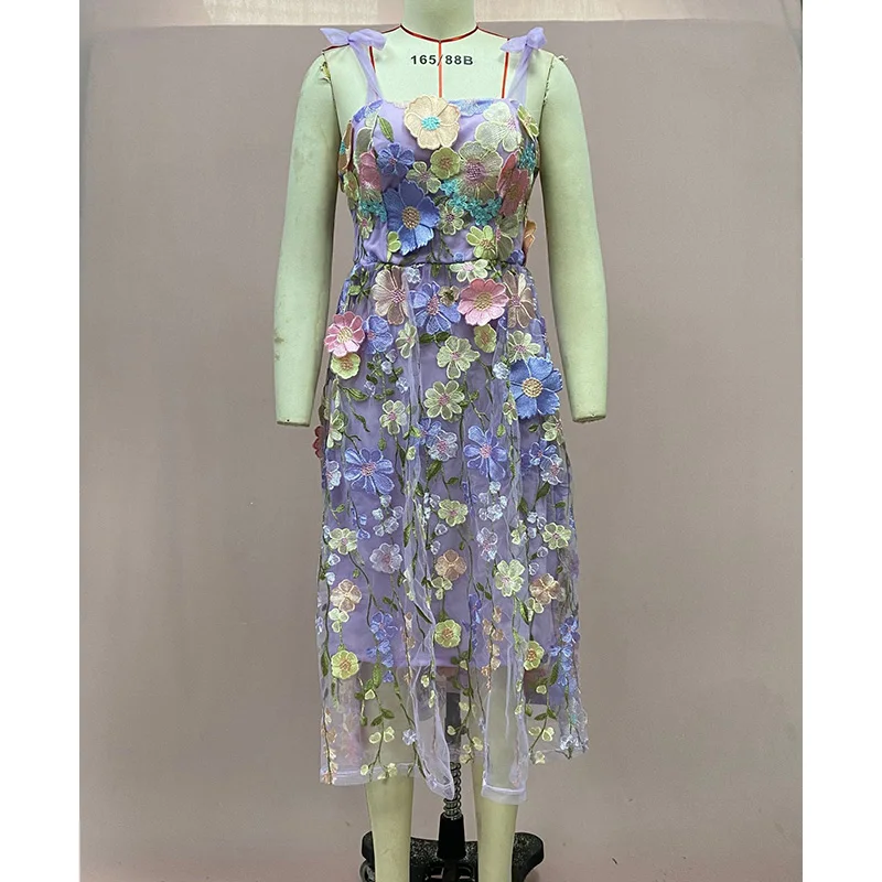 Elegant Boho Women's Summerlong Dress Flower Square Neck Beach Sundress Spaghetti Straps Sleeveless Backless Maxi Dresses Платье