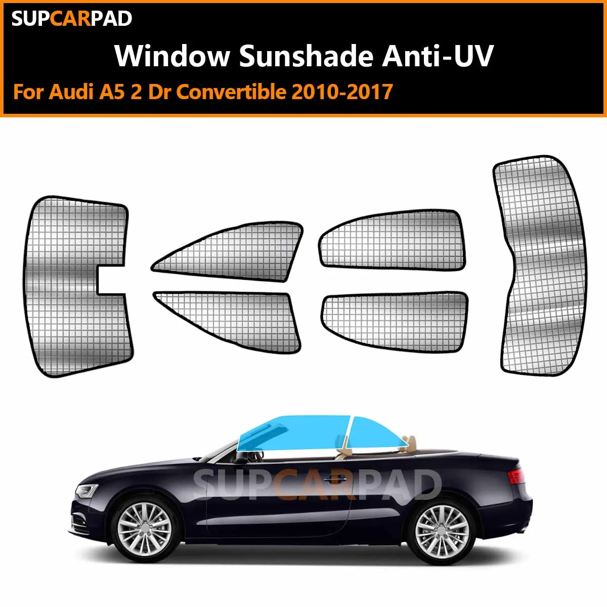 

Солнцезащитные шторки для окон автомобиля, изготовленные на заказ, для Audi A5 2-дверного кабриолета 2010-2017 гг., защита от УФ-излучения, аксессуары.