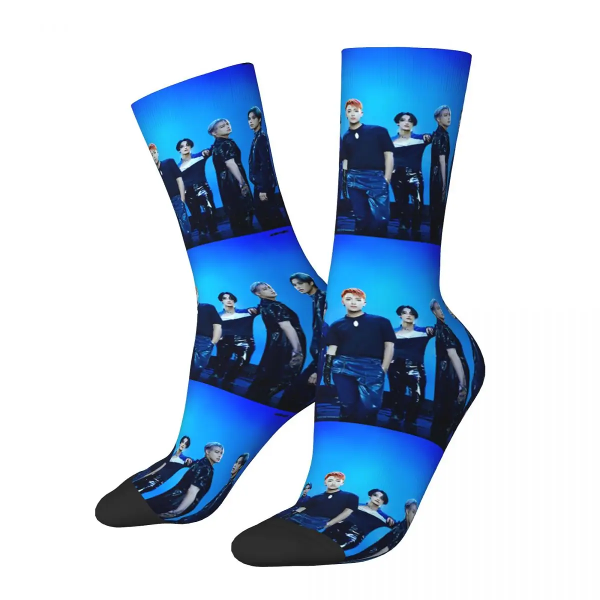 Vintage Ateez ZERO FEVER Men's compression Socks Unisex ATEEZ Harajuku Seamless Printed Novelty Crew Sock