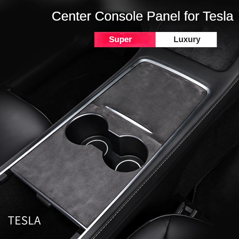 

for Tesla Model Y 3 2023 Suede Grain Center Console Wrap Decor Sticker Central Control Decoration Cover Car Interior Accessories