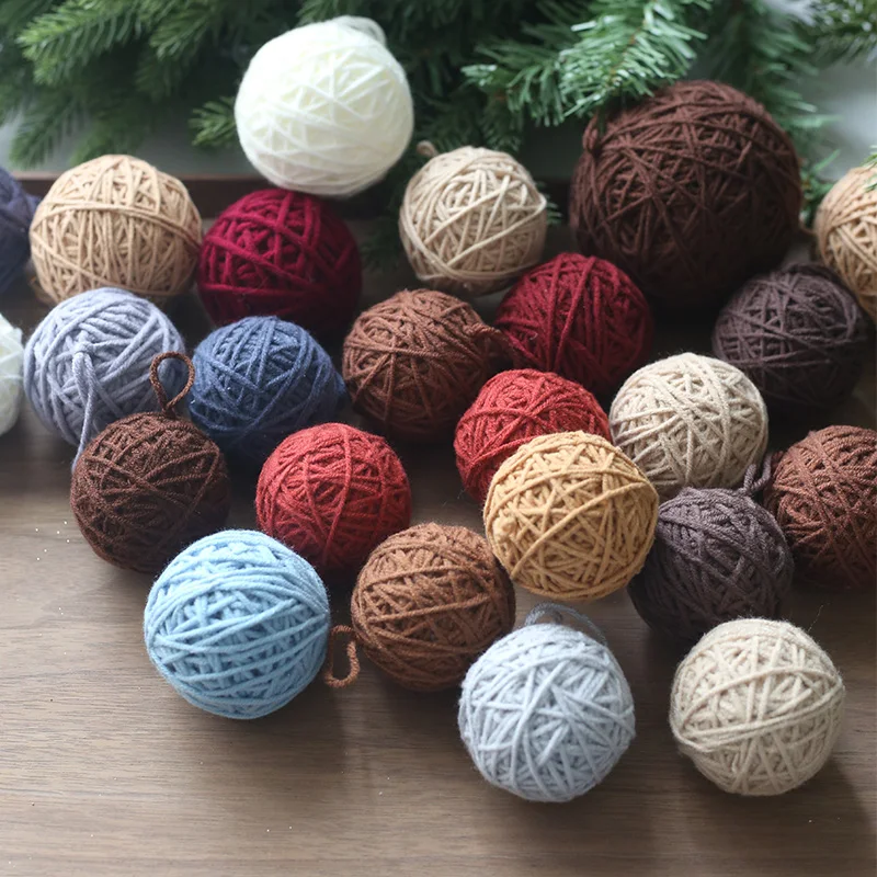 Winding yarn ball 5cm 6cm Christmas tree accessory