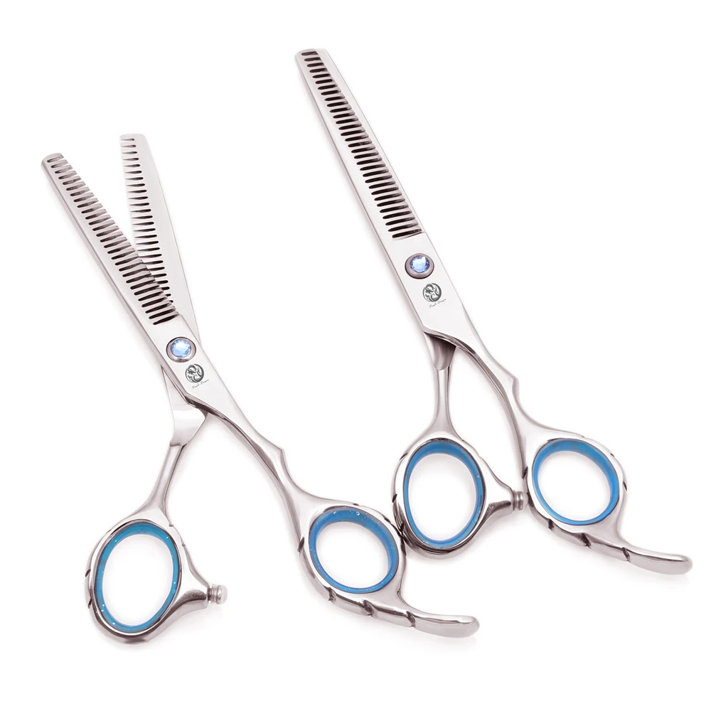 Haarschere Professionelle 5,5" 6" JP 440C Friseurschere Doppelseitige Zähne 10%-15% Ausdünnungsrate Haar Effilierschere Z2001 – Detail 4