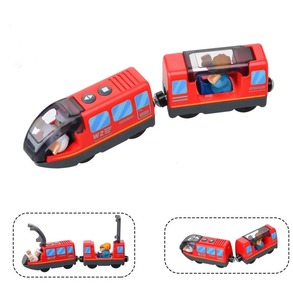 Nieuw ontwerp voor kinderen, compatibel met Brio Train, op batterijen werkende houten treinrail