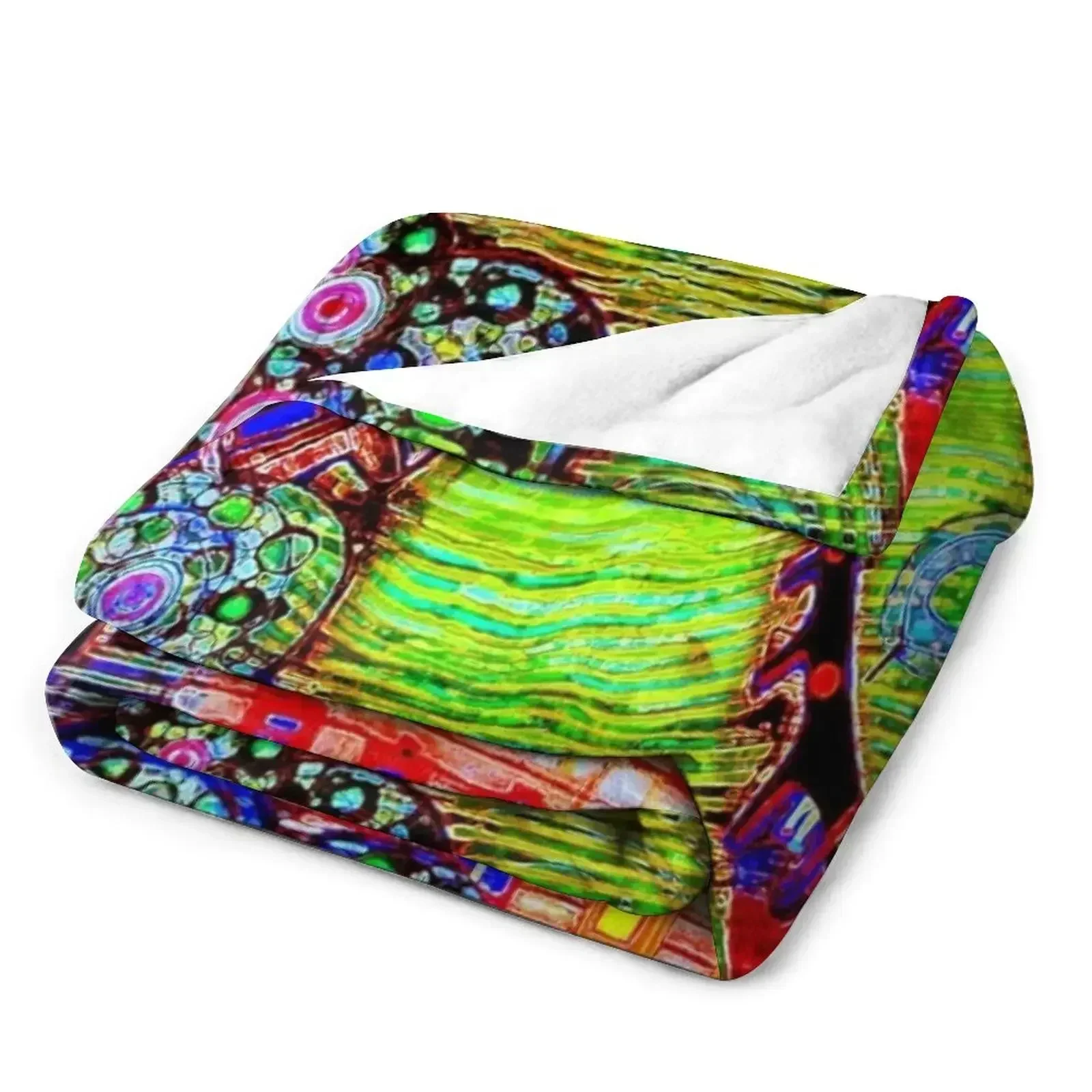 The green city neon Throw Blanket Cute Sofa Quilt Bed linens Multi-Purpose Blankets - view 3