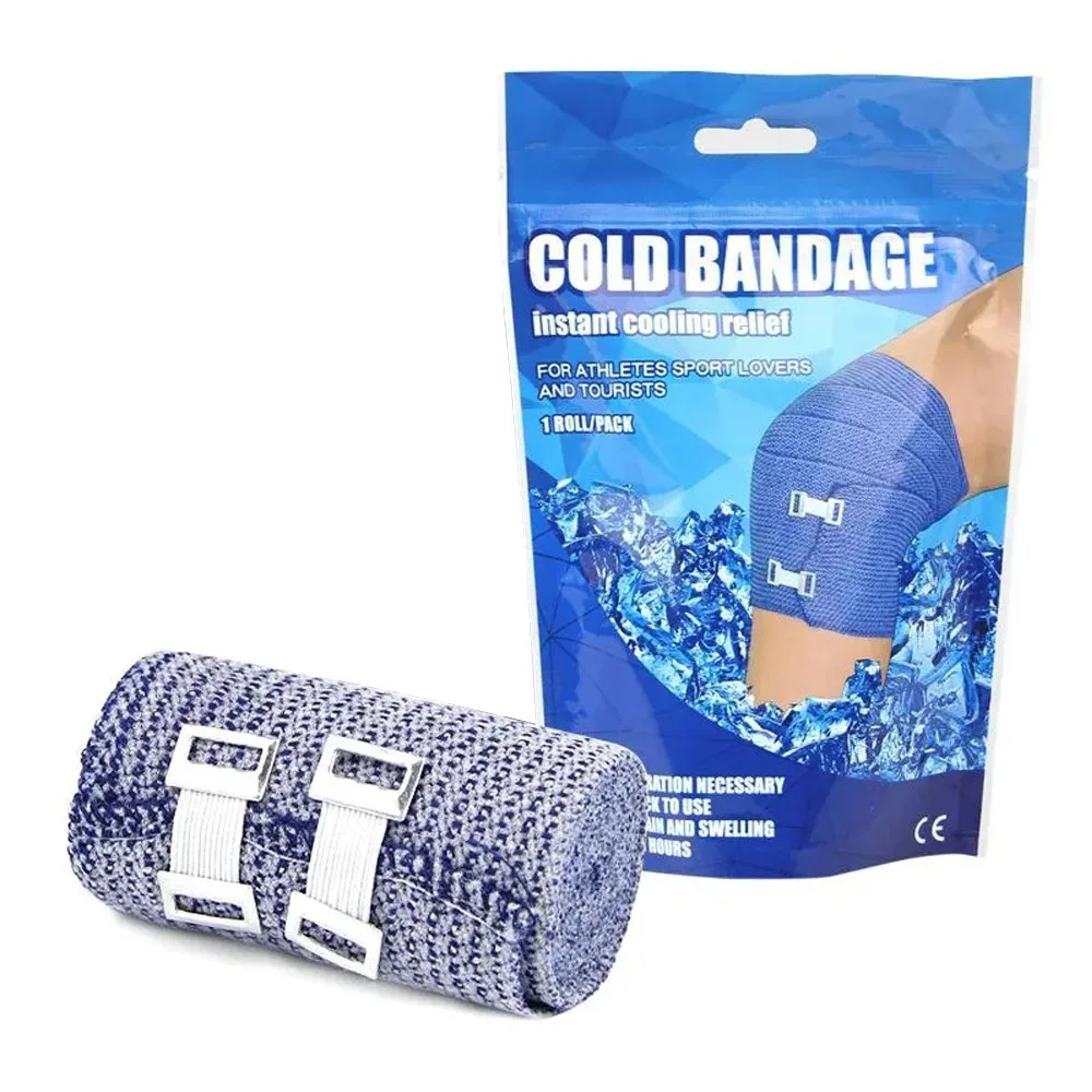 Vendaje de hielo autoadhesivo elástico, cinta de hielo de enfriamiento instantáneo, recuperación muscular, primeros auxilios para esguinces, cinta para atletas, adultos y mascotas