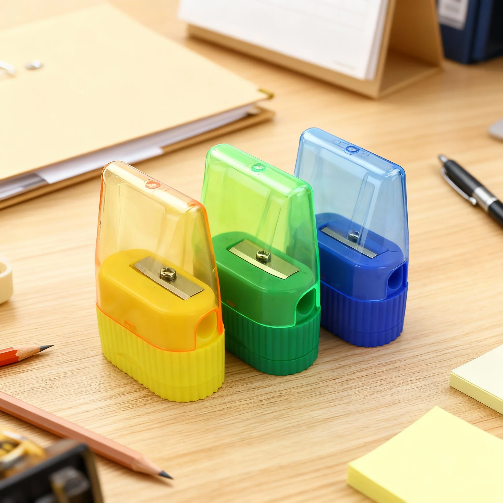 Office Desktop Manual Pencil Sharpener with Dust Box Durable Clean Desk Pencil Sharpening Tool