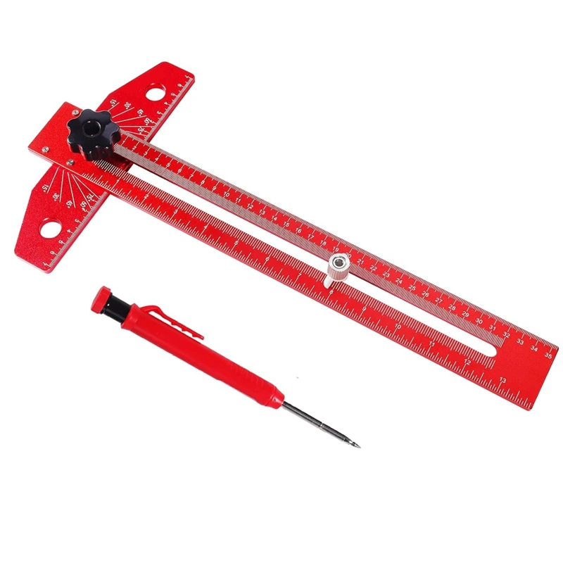 Adjustable Woodworking Scriber Marking Line Ruler,Aluminum Alloy Sliding T-Square Ruler,Precision Line Drawing Aid Ruler