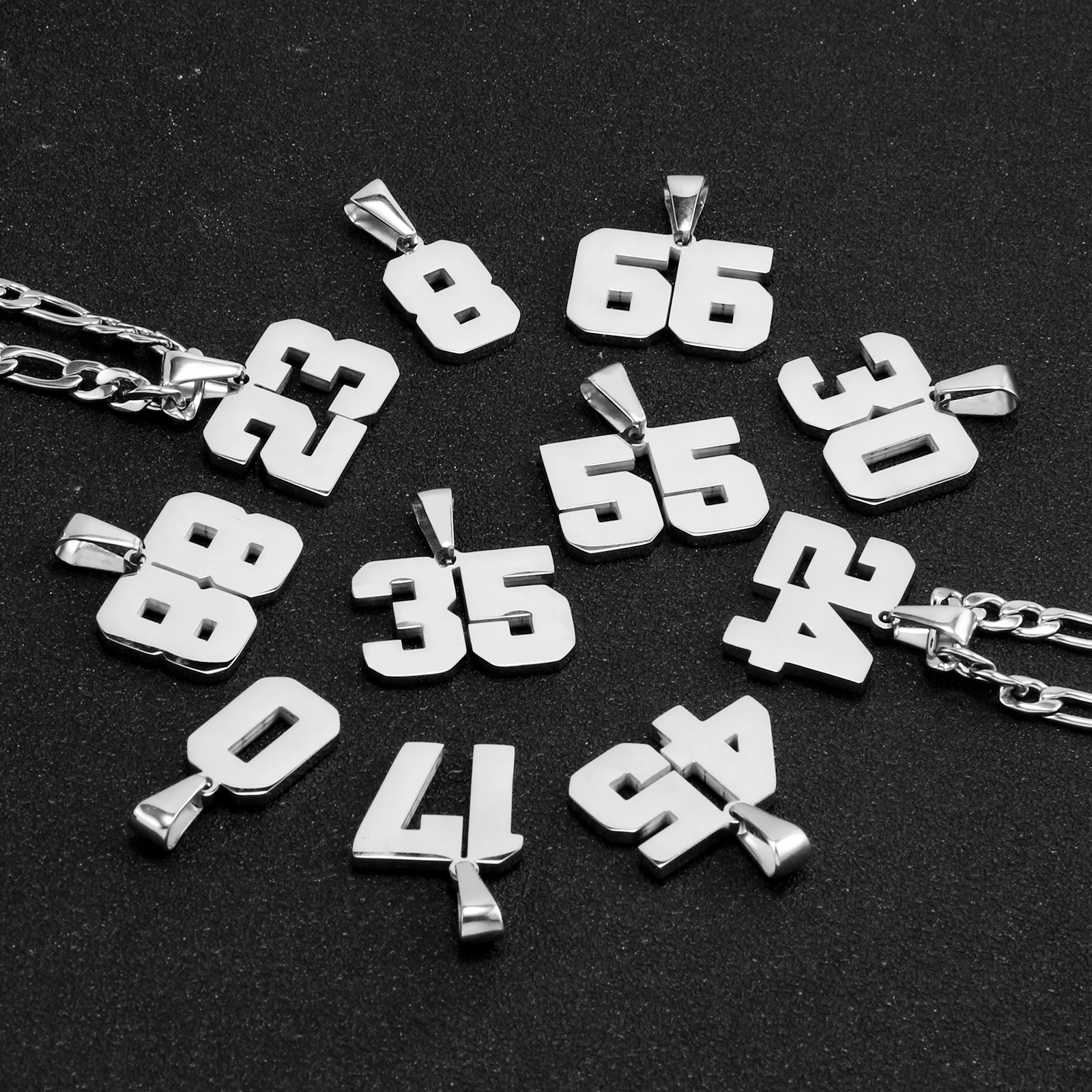 0-99 collana con ciondolo numero personalizzabile per uomo donna numero di angelo numero fortunato collana in acciaio inossidabile Charms regalo