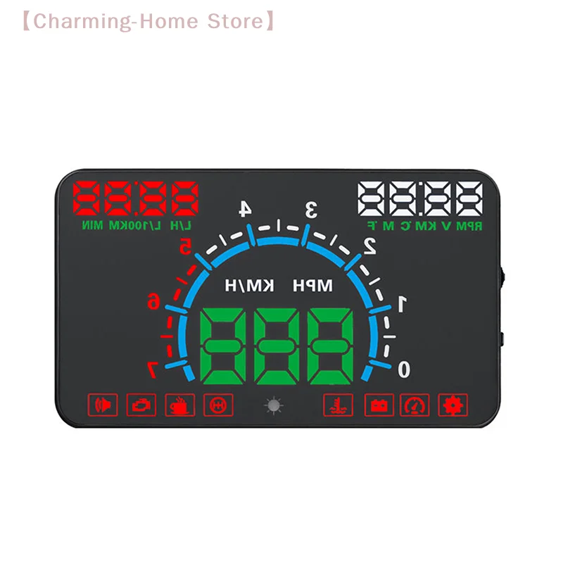 

Проекционный дисплей на лобовое стекло для автомобиля: информация о скорости, расходе топлива, температуре воды, проектор на лобовое стекло, OBD2 HUD для грузовиков