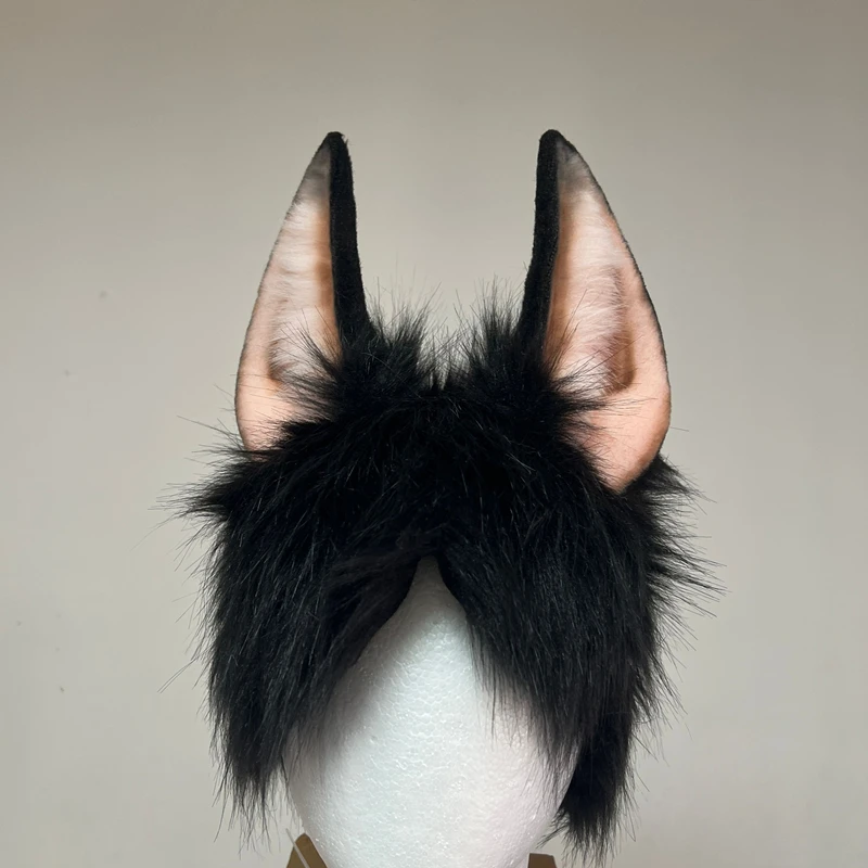 Custom Handmade Anubis Doberman Ears Dog Ears Cosplay Prop Fold Style Hairhoop Headband Headwear Cosplay Halloween Accessories