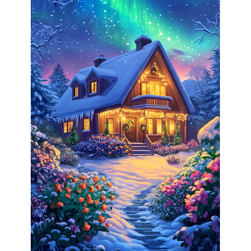 

GATYZTORY Frame Diy Painting By Numbers For Adults Kits Diy Gift Winter Landscape Picture Coloring By Numbers For Home Decor