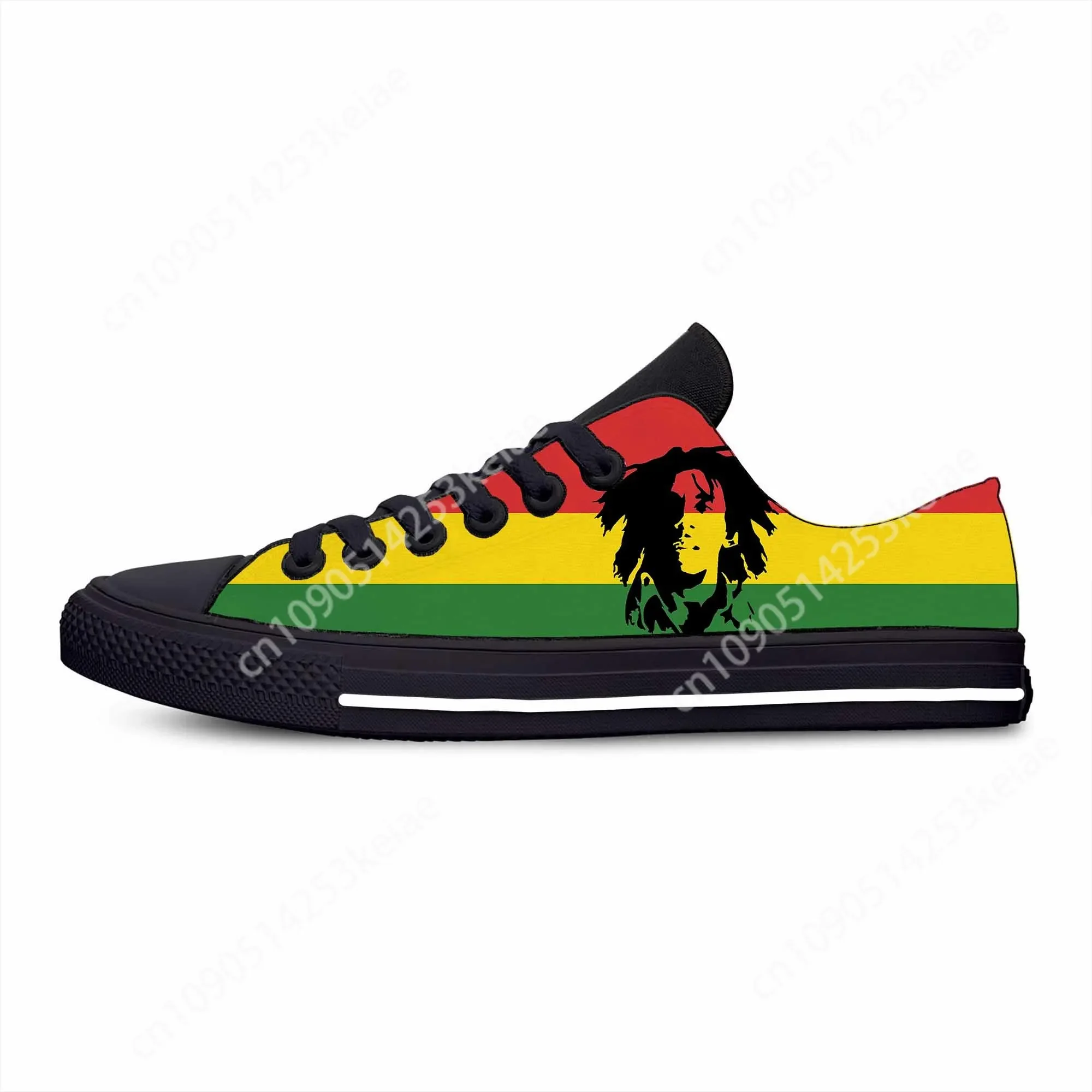 Bob Marley Reggae Star Rasta Rock Music Fashion Casual Cloth Shoes Low Top Lightweight Breathable Custom Men Women Sneakers