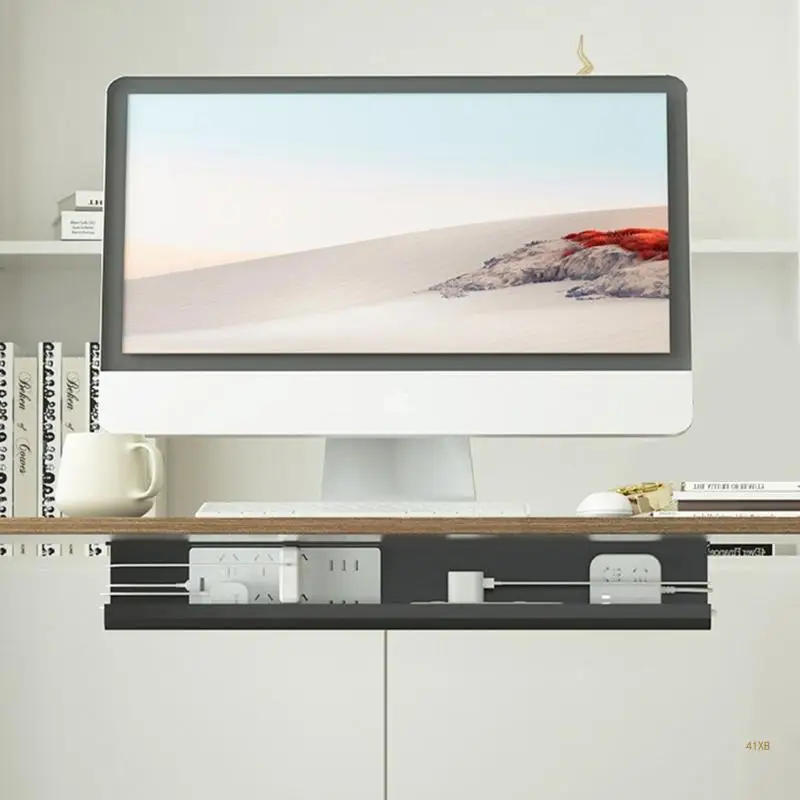 

41XB Under Table Cord Tray Folding Cable Management Rack Desk Tray for Efficient Cable Organization Under Table Storage Rack