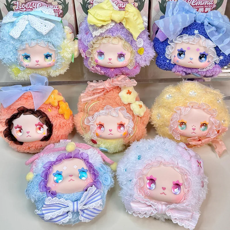 

LOVELY EMMA Floral Seasons Series Blind Box Cute EMMA Anime Figure Keychain Mystery Box Kawaii Animals Vinyl Plush Pendants Toys