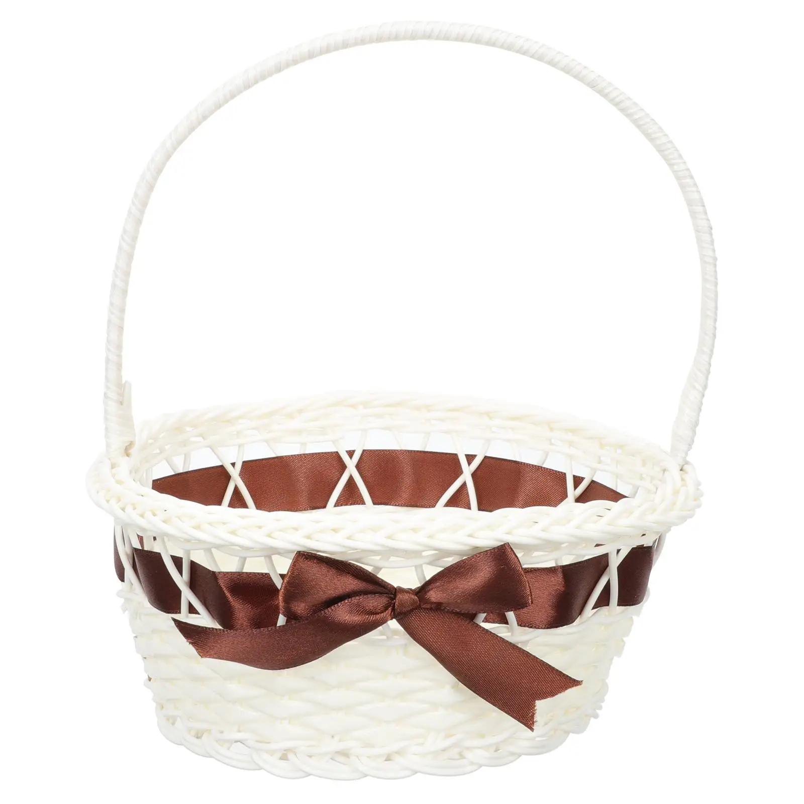

Flower Petal Wedding Basket Laundry with Handle Beige Plastic Collapsible Baskets