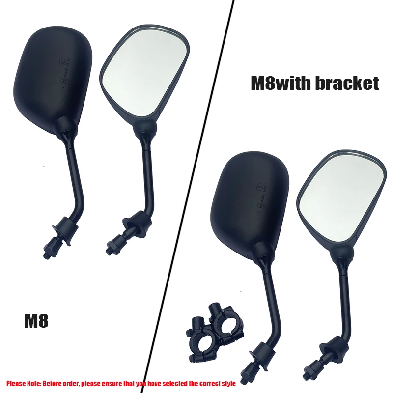 Motorcycle rearview mirror 8mm M8  electric vehicle reversing mirro Scooter Electrical Motor E-Bike Back Side  Convex mirrors image 2