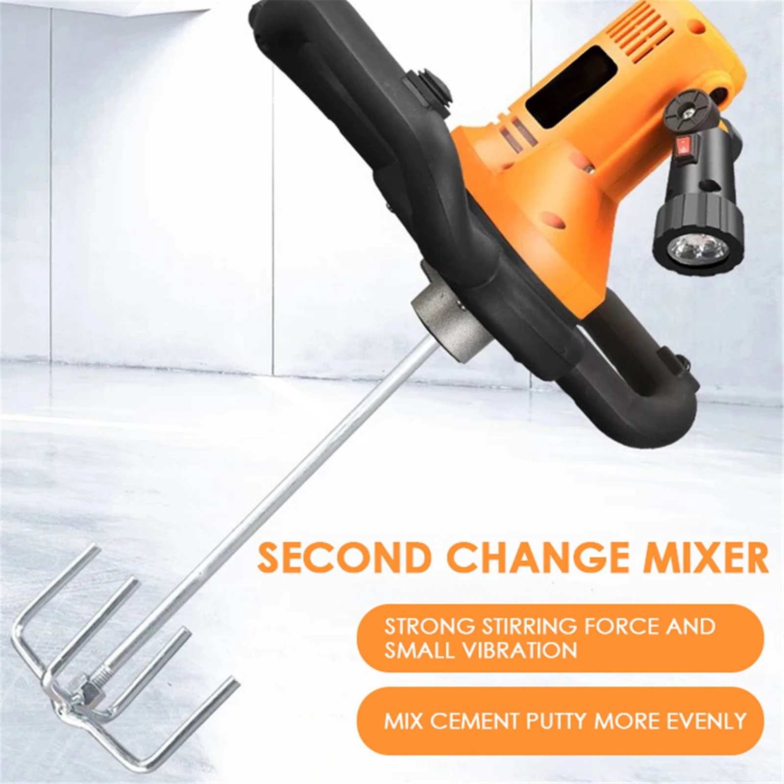 Electric Concrete Cement Mortar Trowel Wall Smoothing Polishing Machine 1700W 80-600rpm Plaster Smoothing Tool with Mixing Rod