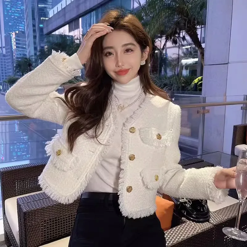 

2026 Early Spring New Style Short Quilted Jacket Women's Elegant ShangFeng Light Luxury Open Cardigan High Quality Short Coat
