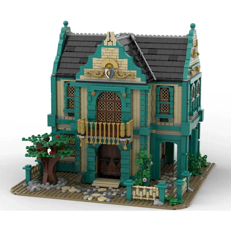 Street View Moc Building Blocks Modular Colonial Bath House Model Technology Brick DIY Assembly Construction Toys Holidays Gifts