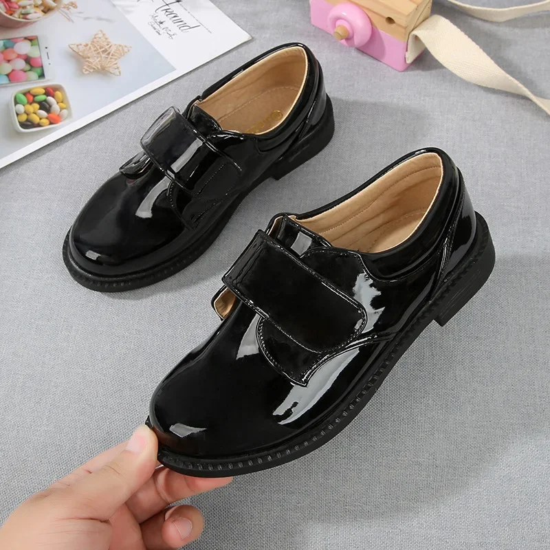 Kids Leather Shoe Spring Autumn Black Shoes for Boys Children School Uniform Shoes Fashion Toddlers Students Causal Shoes Soft